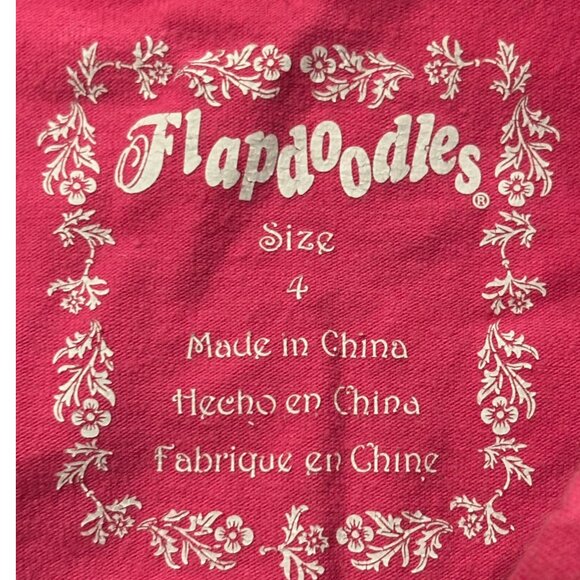 Flapdoodles girl's pink flower and crochet shirt with rhinestones sz 4 - Picture 2 of 8